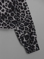 Лонгслив для девочки укороченный, леопард