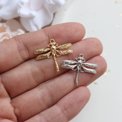 368-з Подвеска "Стрекоза" 25*22мм, позолота