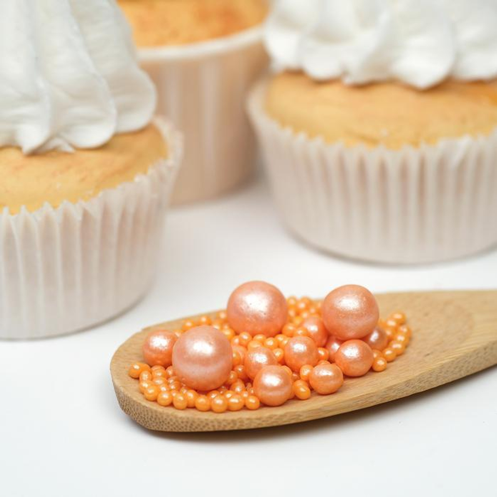 Драже рисовое "Жемчуг" персиковый микс, 50 гр