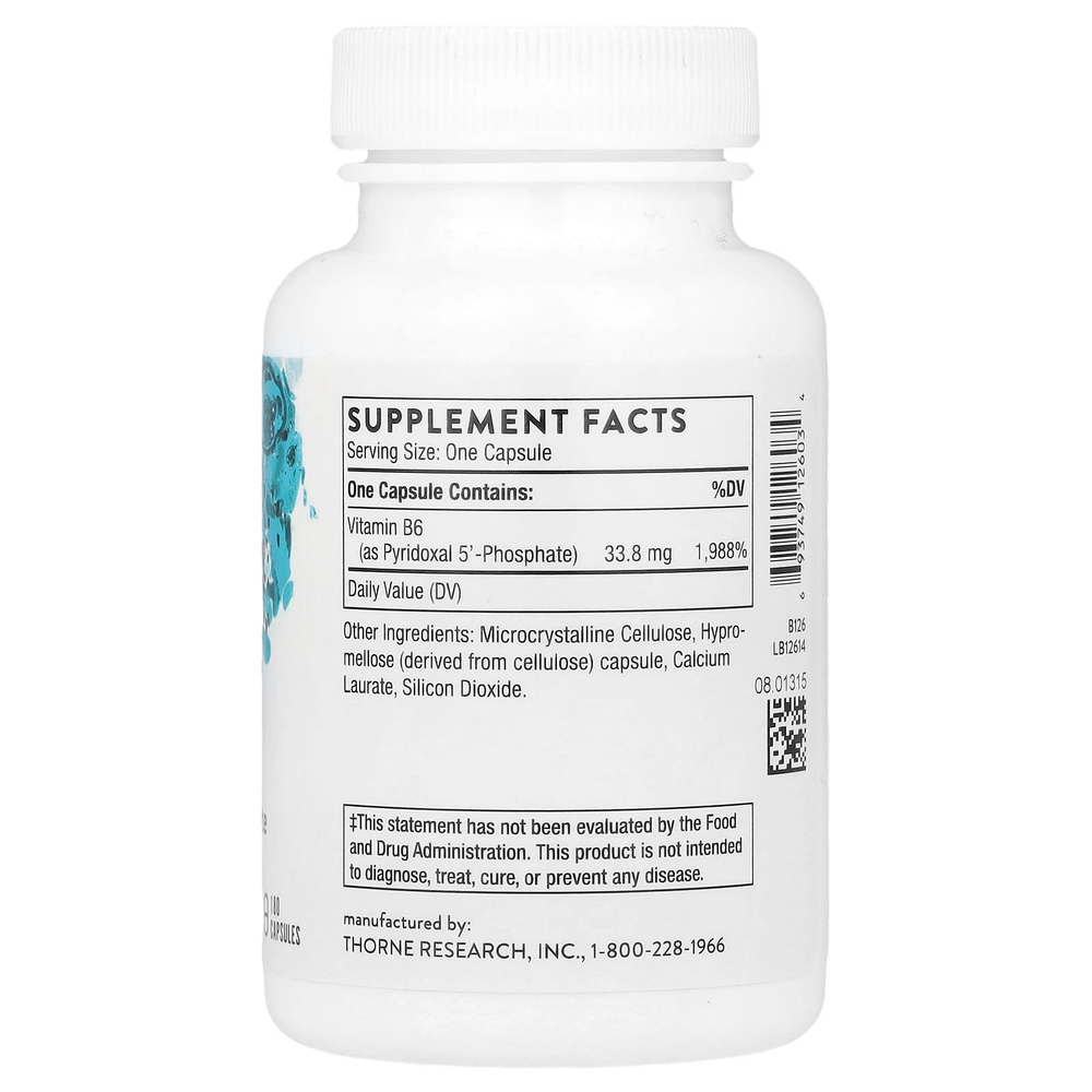 Thorne, пиридоксаль-5-фосфат, 180 капсул (33,8 мг в 1 капсуле)