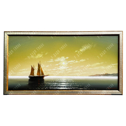 Кириллов А. «Морской пейзаж с парусником». Масло. 2020-е гг.