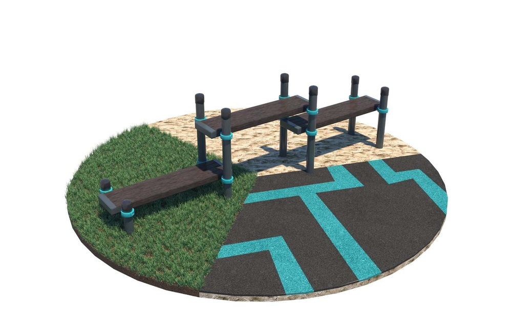 Трехуровневая скамейка