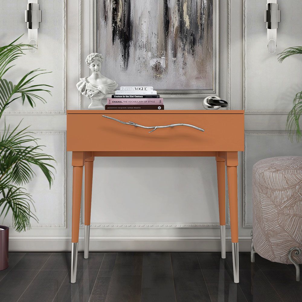 Консоль Арт Колор matte Стайл Сильвер Томленый оранжевый матовый