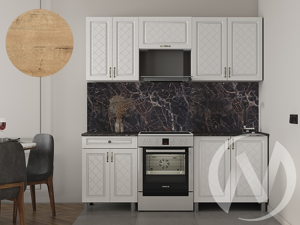 Кухня Вильма 2.0м с окапом 38мм дуб бунратти