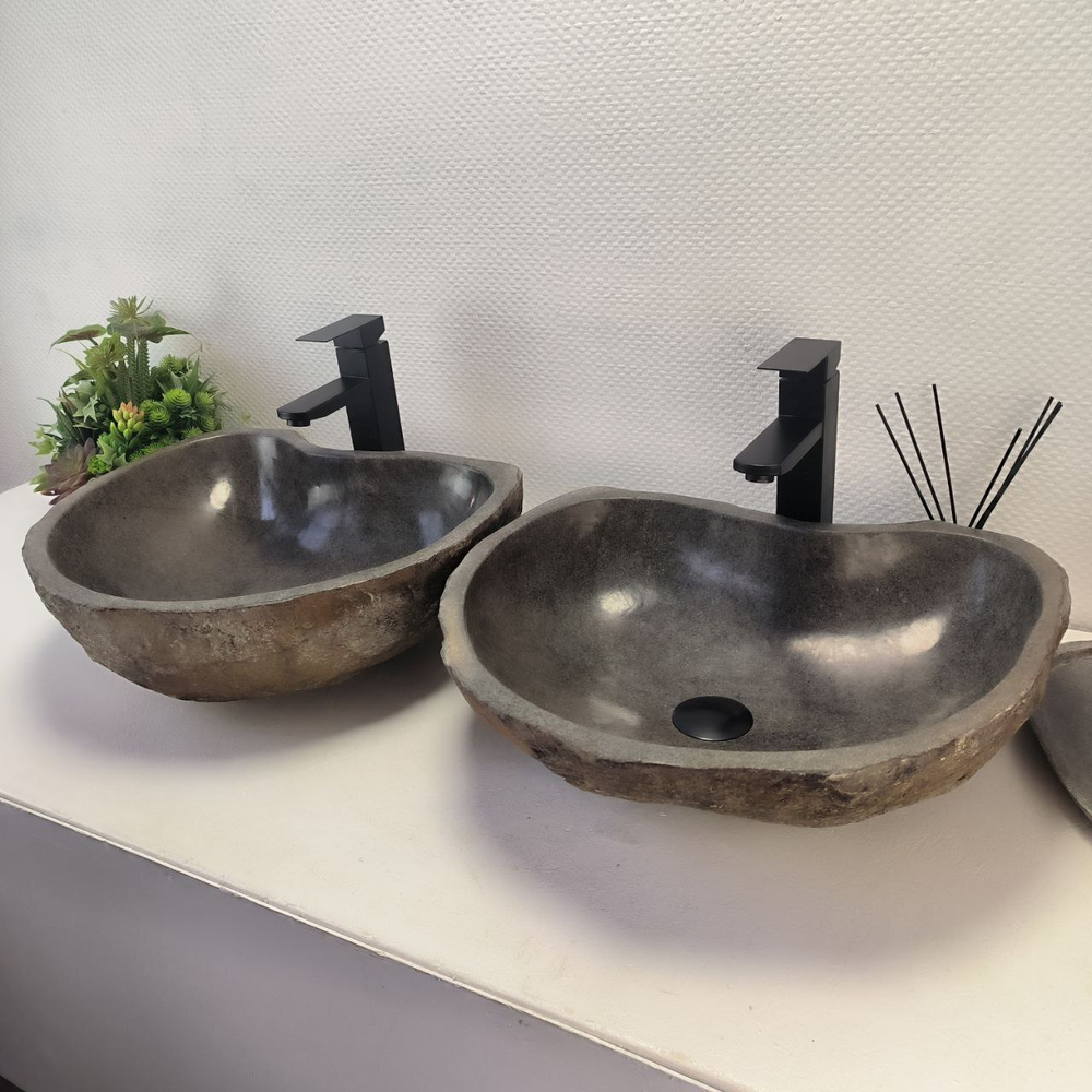 Раковина из речного камня ПАРА! RS-63696 47*41*15 2шт 0126