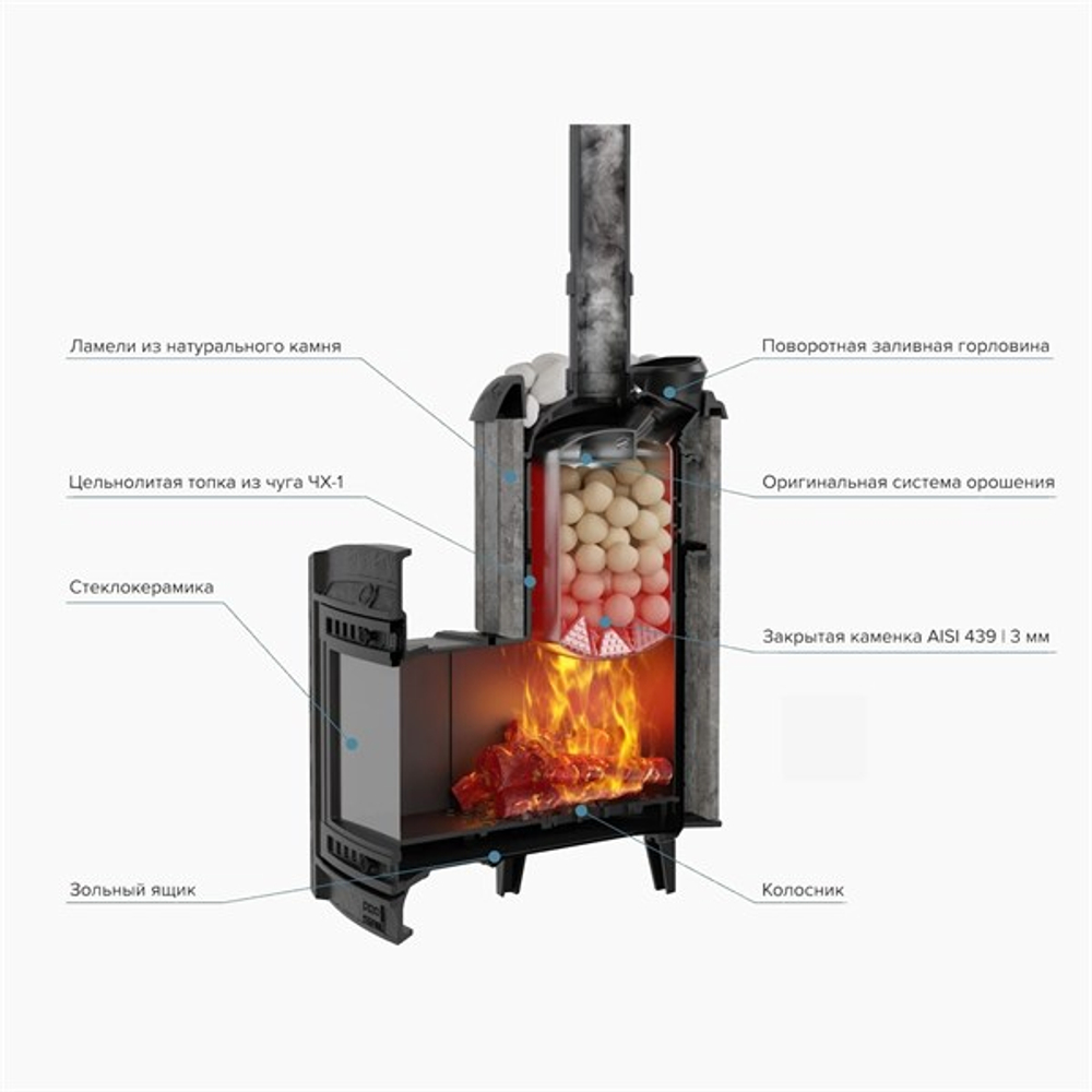 Банная печь «Атмосфера L» Талькохлорит до 26 м³