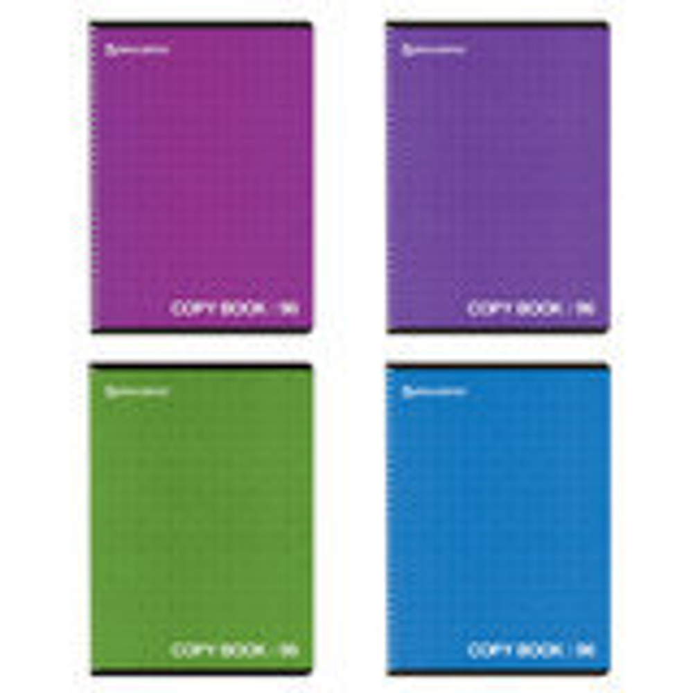 Тетрадь А4 96л. BRAUBERG гребень, клетка, обложка картон, МОНОХРОМ2, 402058