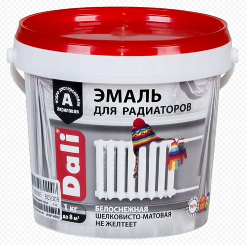Эмаль акрил для радиатор 1 кг белая DALI