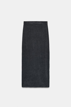 ZARA МЯГКАЯ ПРЯМАЯ ЮБКА, АНТРАЦИТОВО-СЕРЫЙ