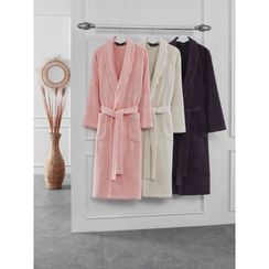 Махровый женский халат STELLA кремовый Tivolyo Home (Турция)
