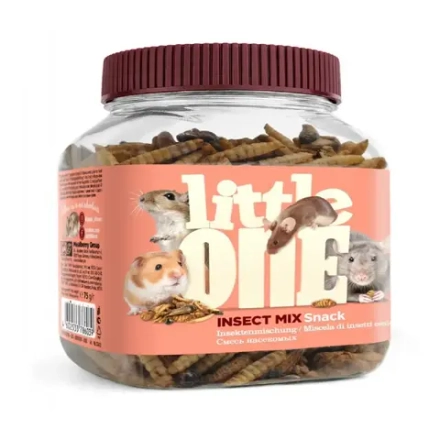 Лакомство СМЕСЬ НАСЕКОМЫХ для хомяков, крыс, мышей и песчанок, Little One, 75г