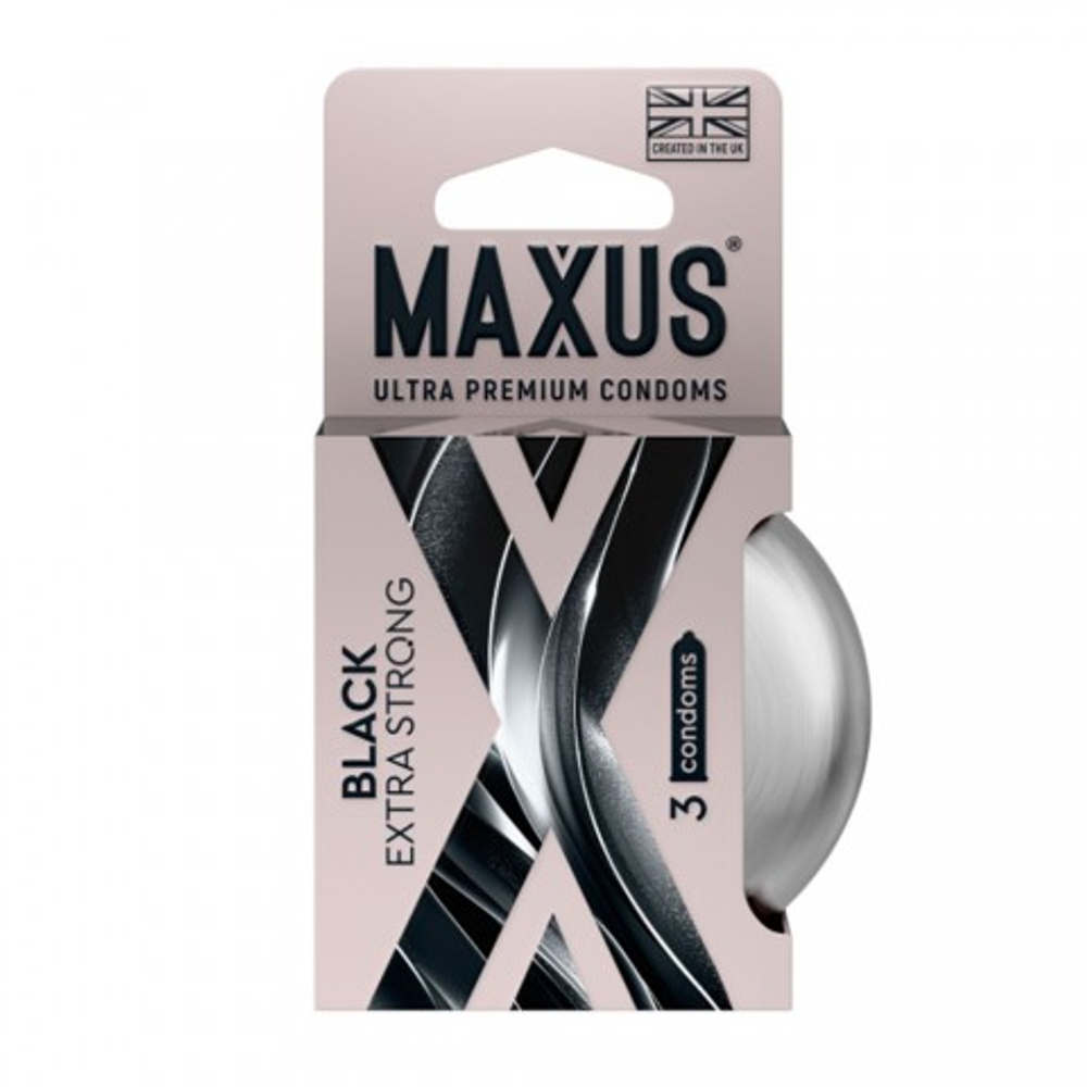 Презервативы MAXUS Extra Strong, утолщенные, черные, 3 шт