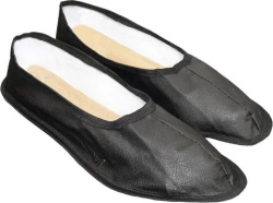 Тапочки ритуальные, чёрные, кожзам