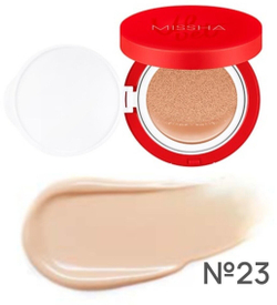 Тональный кушон с матовым финишем.  Missha Тон 23 Velvet Finish Cushion SPF50+ PA+++№23 15 гр.