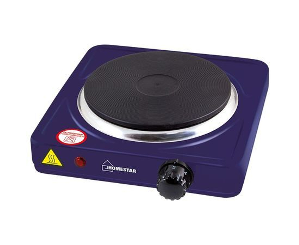 Электроплитка HomeStar HS-1104 2 конфорки диск 1кВт+1кВт фиолетовая чугун серия сапфир 8751