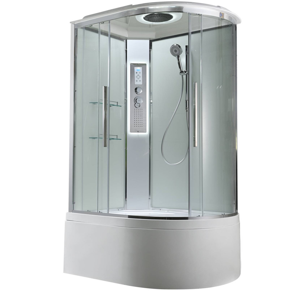 Душевая кабина AvaCan (АваКан) EM5812LLEDT с высоким поддоном, с ГМ, с электрикой и LED освещением, 120х80х220