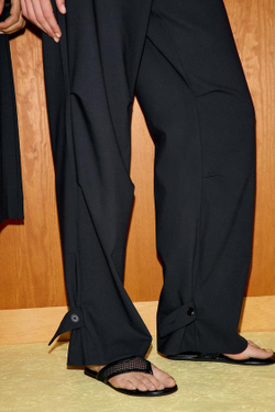 ZARA ПРЯМЫЕ БРЮКИ С ХЛЯСТИКАМИ, МОРСКОЙ ТЕМНО-СИНИЙ