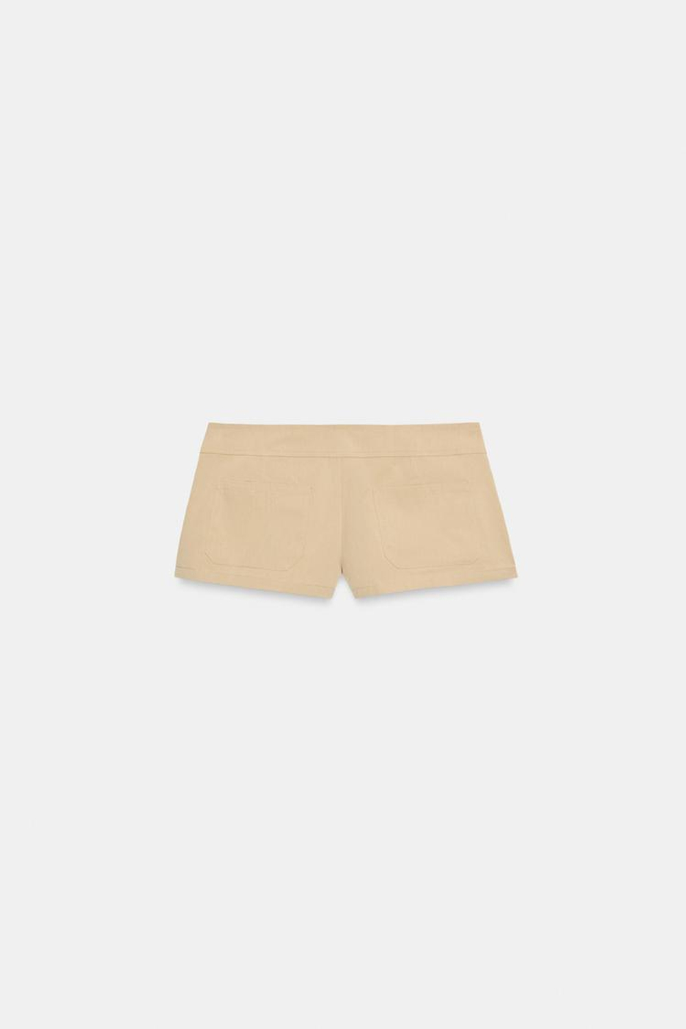 ZARA МИНИ-ШОРТЫ С БОКОВЫМИ ЗАВЯЗКАМИ, ПЕСОЧНЫЙ