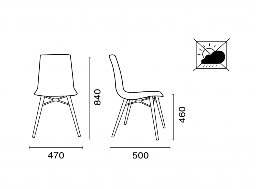 Стул пластиковый Papatya X-Treme-S Wox Pro Beech Wood, черный