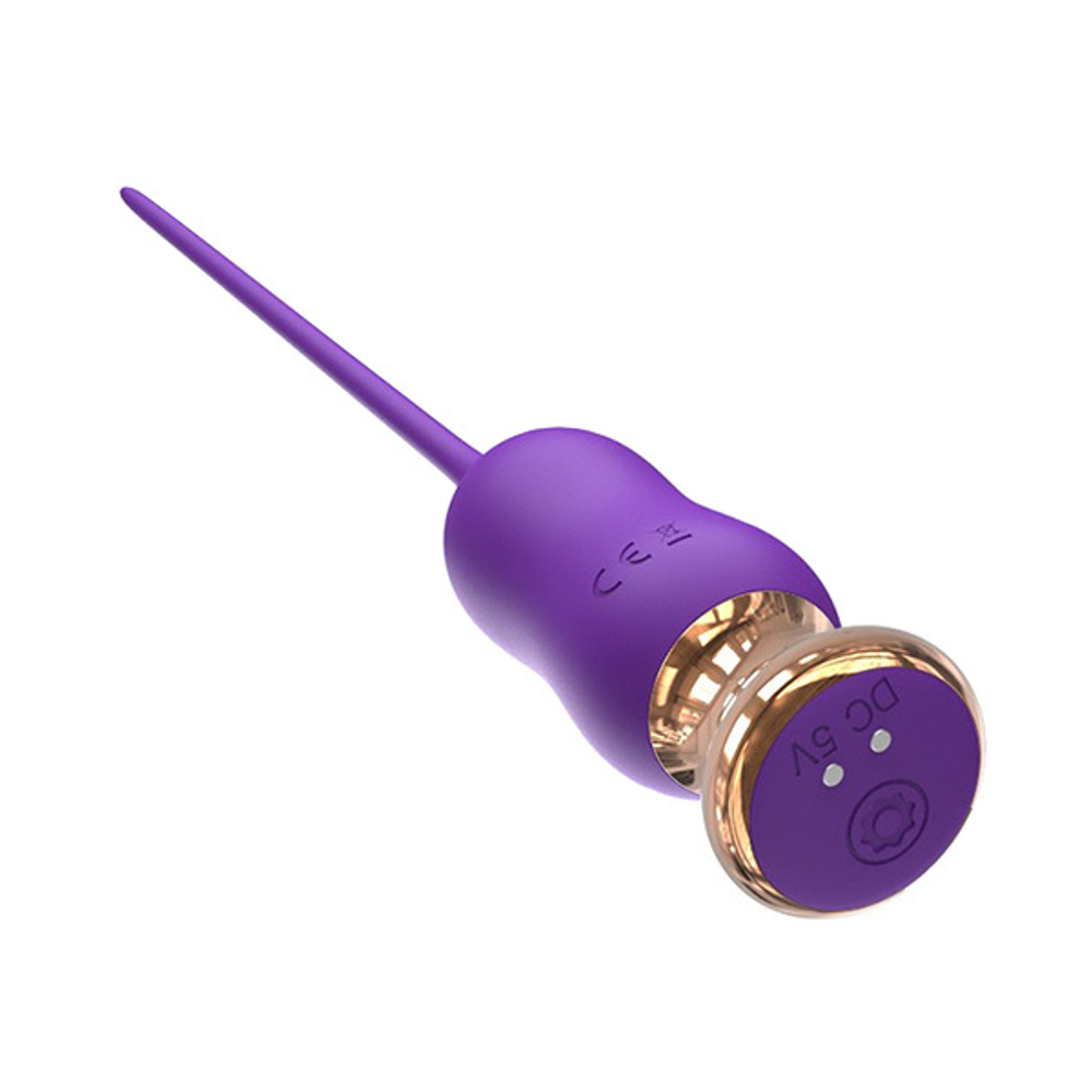 Фиолетовый тонкий стимулятор 23см I-Moon Nipple Vibrator MY-1702