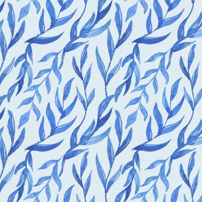 Синий растительный узор на светло-голубом