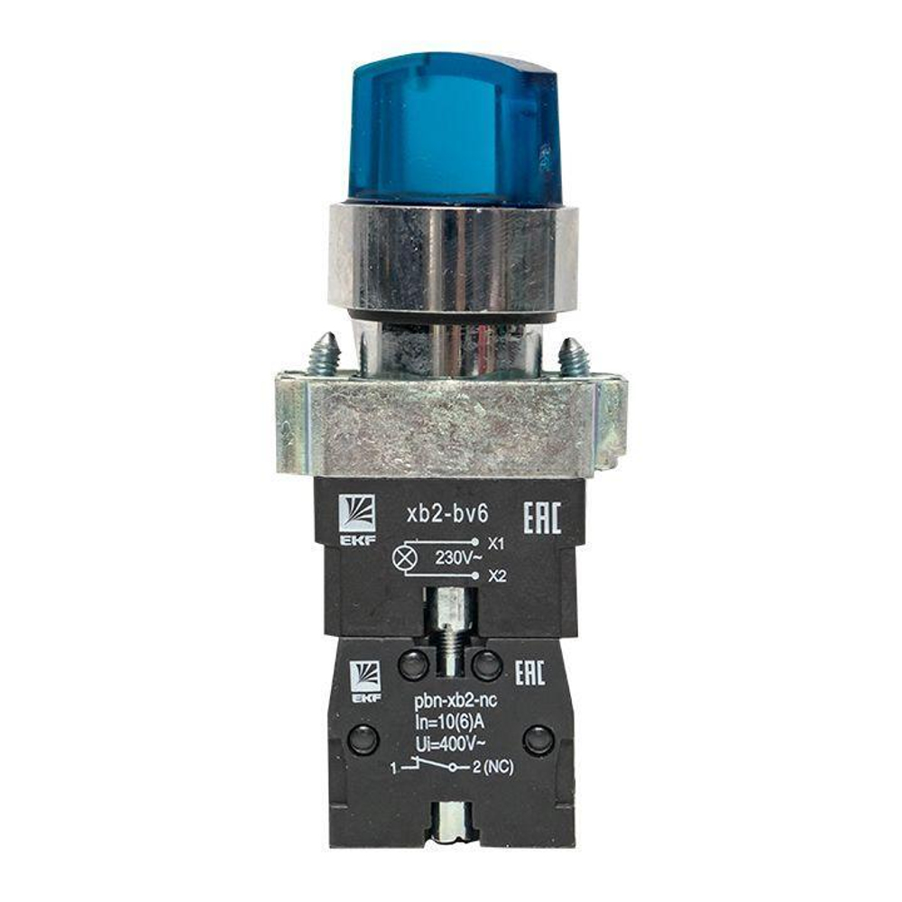 Переключатель BD33 3P с син. подсветкой 230В NO PROxima EKF xb2-bk33-b-230