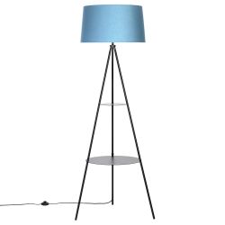 Citilux Рейнер CL806023 Торшер чёрный со столиком и синим абажуром