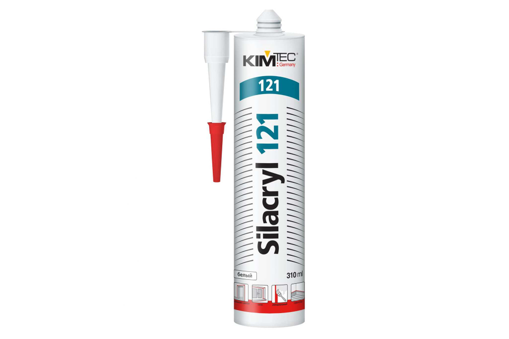 Герметик силакрил 121 KIM TEC NEW, белый, 310 мл. 20шт. (Германия)