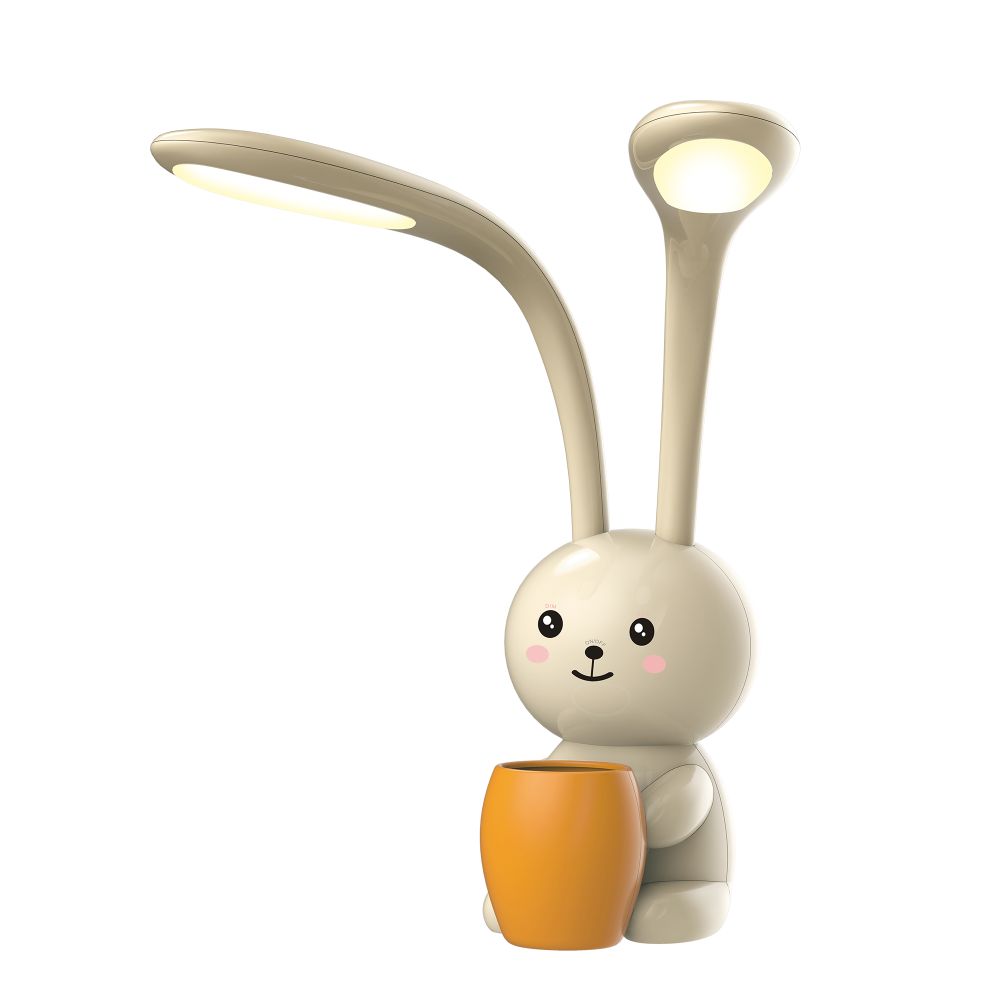 ULM-D160 12W-3000-6000K-DIM IVORY Светильник настольный светодиодный Заяц. с подставкой под канцелярские принадлежности. Сенсорный выключатель. Диммер. Слоновая кость. TM Uniel