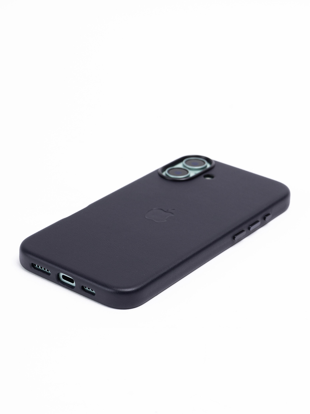 Кожаный чехол Leather Case на iPhone 16 Plus, Черный