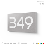 Номер на дверь 349, табличка на дверь для офиса, квартиры, кабинета, аудитории, склада, серая 120х70 мм, Айдентика Технолоджи