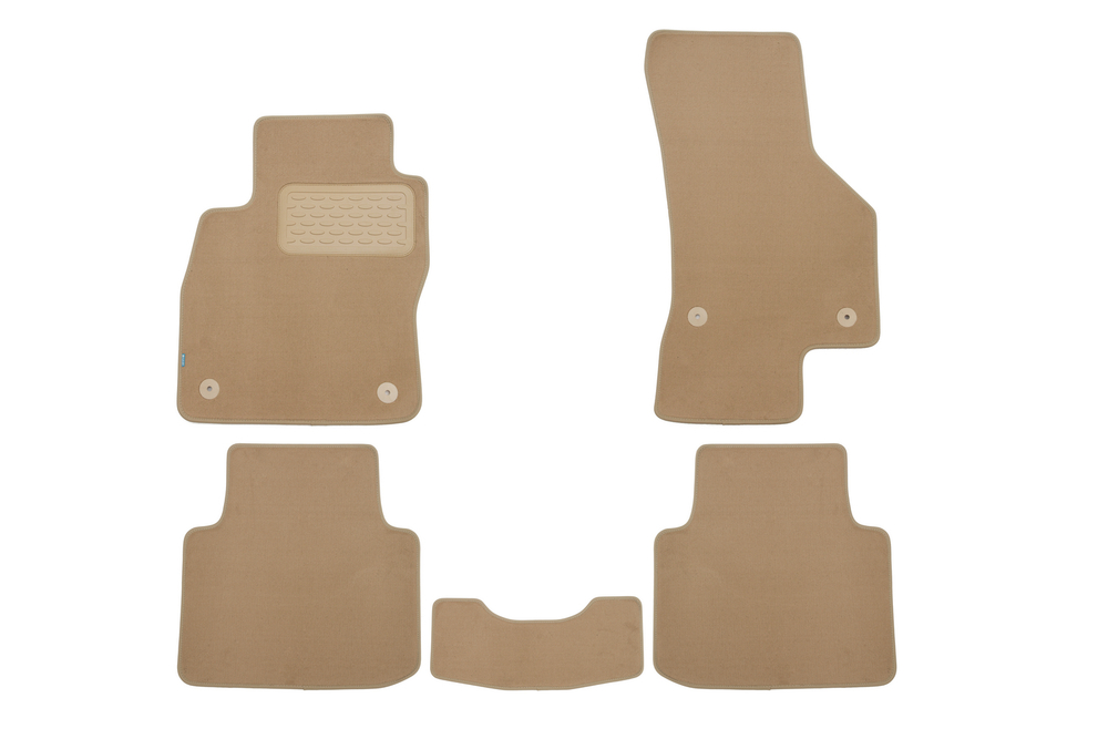 Коврики в салон для SKODA Superb, 2015-2019, 2019-, седан, 5 шт. (текстиль, бежевые) KLEVER04451822112KH