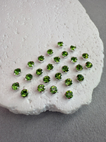 Шатоны 4 мм, Салатовый в серебре, 25 шт