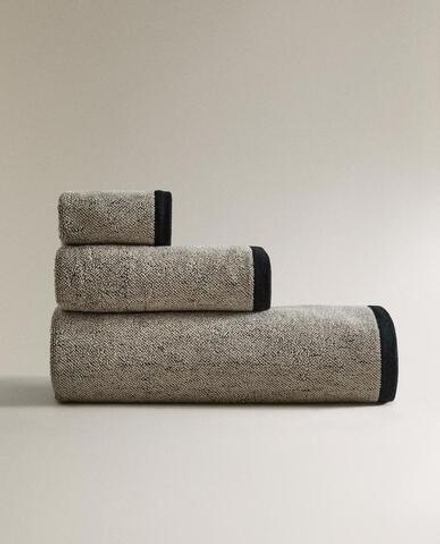 ZARA HOME БАННОЕ ПОЛОТЕНЦЕ С МЕЛАНЖЕВЫМ ЭФФЕКТОМ, ЧЕРНЫЙ