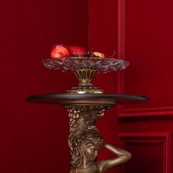 Фруктовница Классика Бронза с чашей из стекла