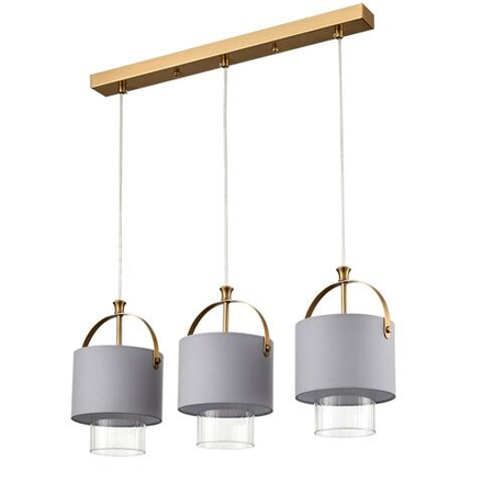 6592/3A MODERNI LN26 405 латунь/серый, металл/текстиль, стекло Подвес E14 3*40W 220V JANE