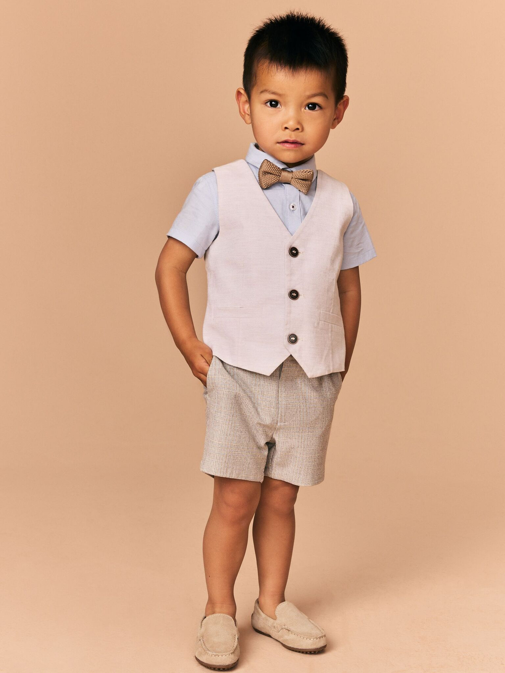 Комплект из четырех предметов для мальчика Next E51-029, Бежевый, Голубой