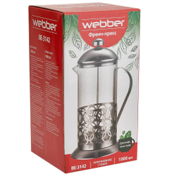 Френч-пресс 1000 мл из нержавеющей стали BE-3142