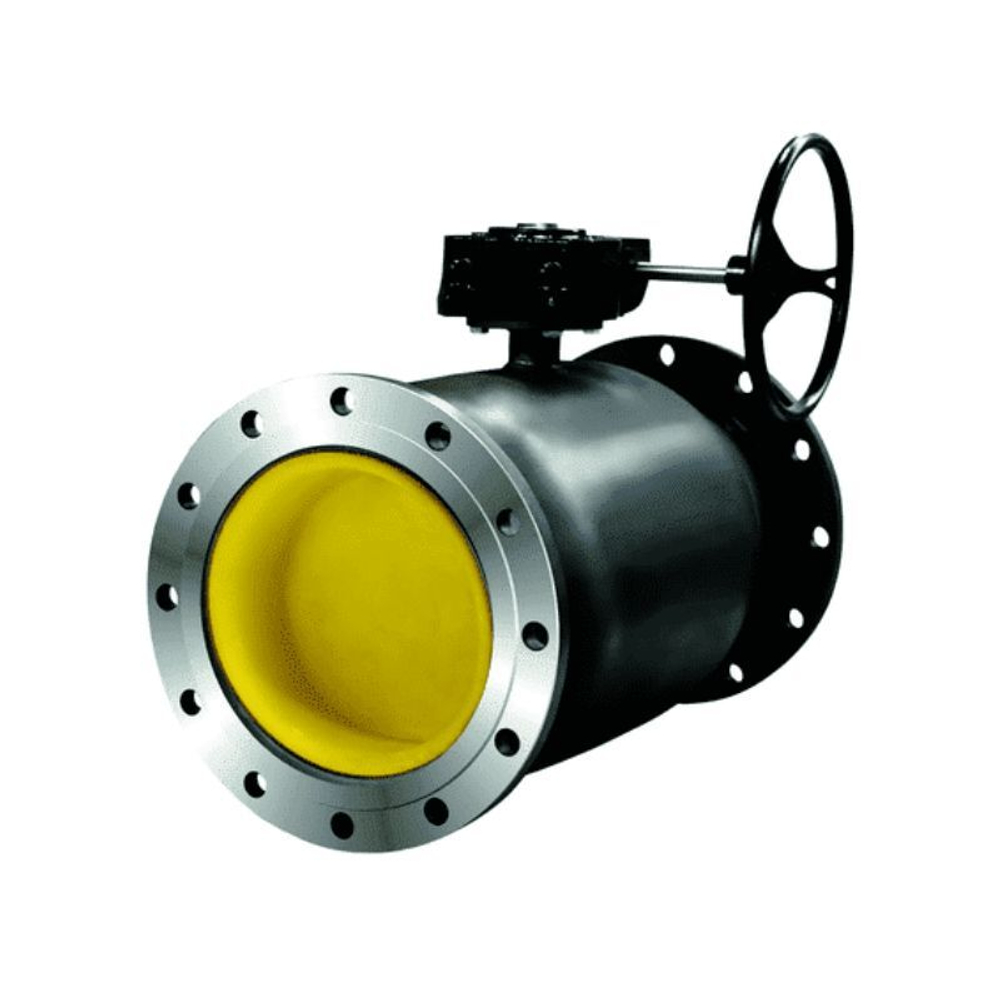 Кран стальной шаровой цельносварной LD КШ.Ц.Ф.Р.250.016, DN-250 PN-16, длина-750мм, полнопроходной, фланцевый с редуктором