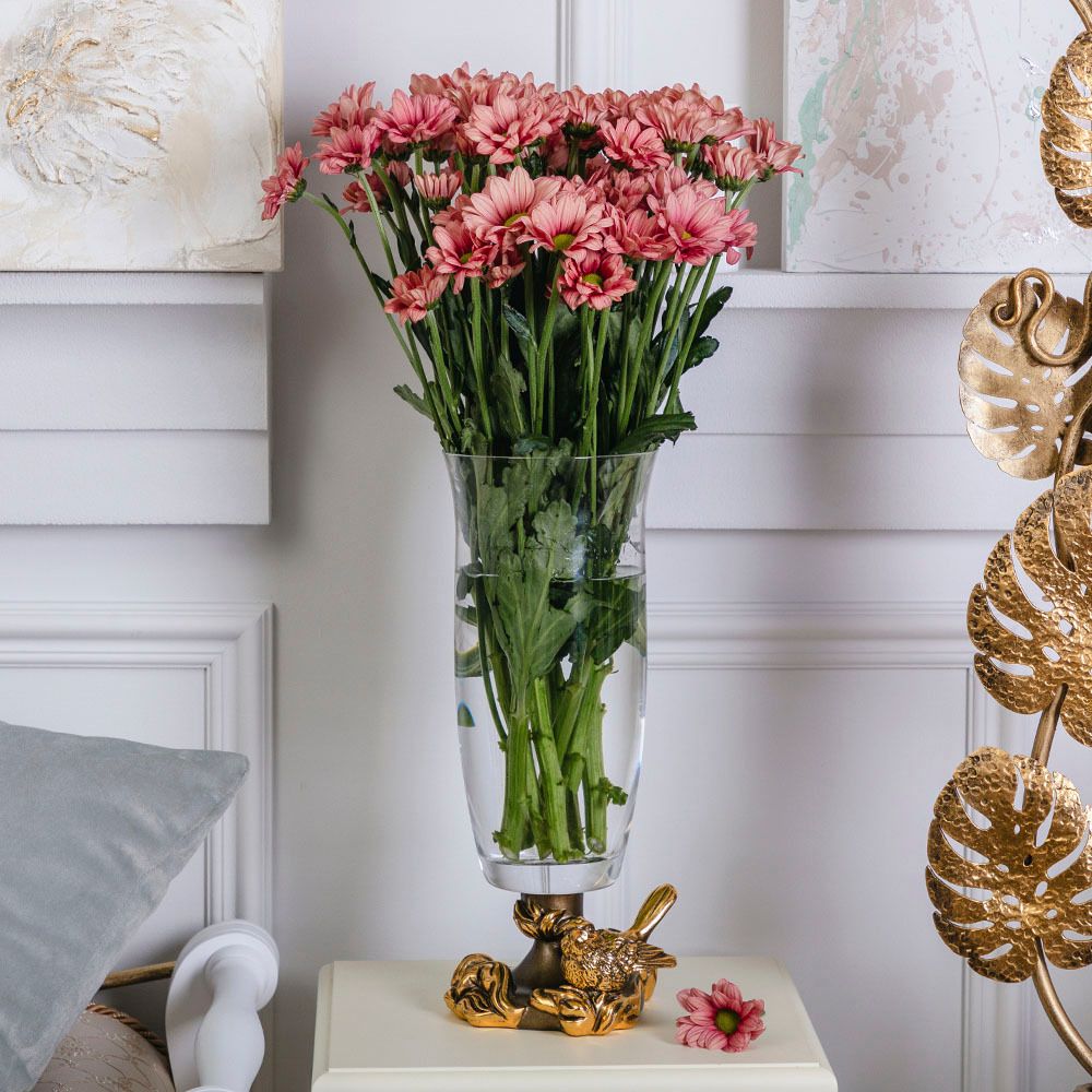 Ваза для цветов Белла с чашей Аура Бронза