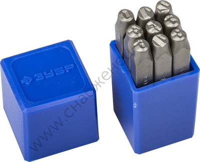 ЗУБР 5 мм, арабские, Штамповочные цифровые клейма, Профессионал (21501-05)