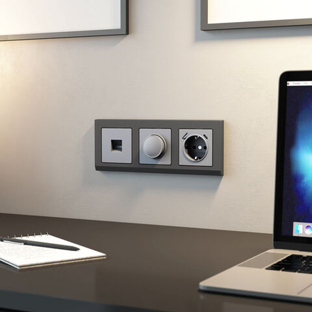 Розетка Ethernet RJ-45 (серебряный матовый)