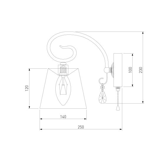 60065/1 / настенный светильник /   серебро