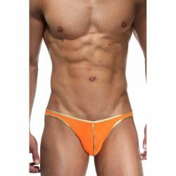 Мужские трусы слипы оранжево-салатовые Cosmos Colors  L20OG