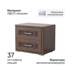 Тумба прикроватная 2-ящика Кэт-4 Венге/Кайман темный 55х39х45