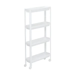 Этажерка узкая на колесах (4 секции) Белый