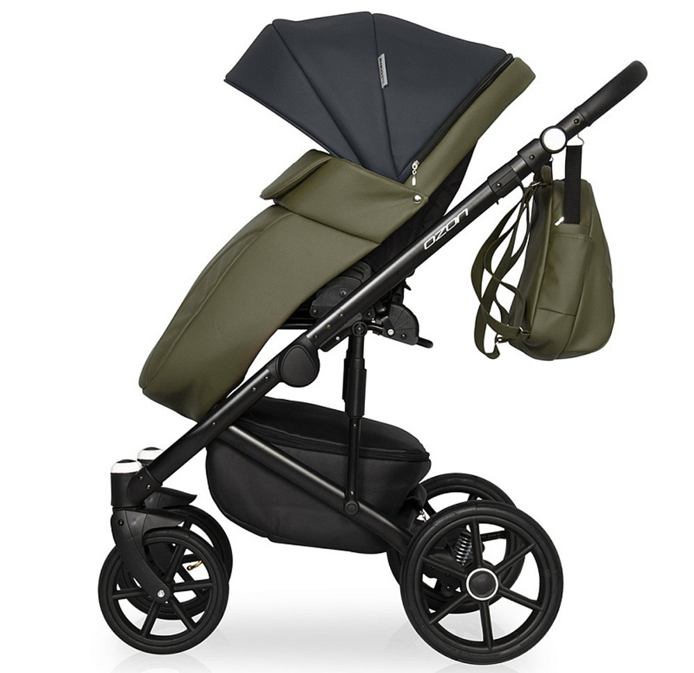 Детская коляска Riko Basic Ozon 3 в 1 02 черно-зеленый
