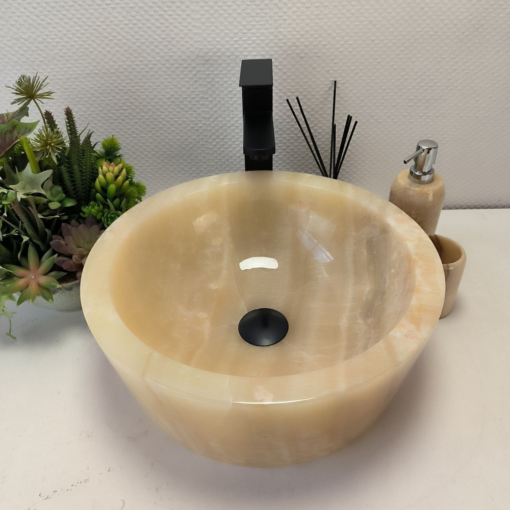 Раковина из оникса Drum Yellow Small DO-62989 40*40*15 08