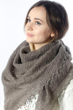 Оренбургский пуховый платок П3-120-03 серый