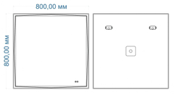 Зеркало с подсветкой и подогревом "Firenze 800x800" AM-Fir-800-800-DS-F-H